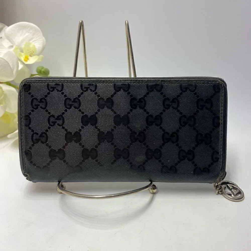 Authentic GUCCI Monogram  Zippy Wallet Black - Picture 2 of 11